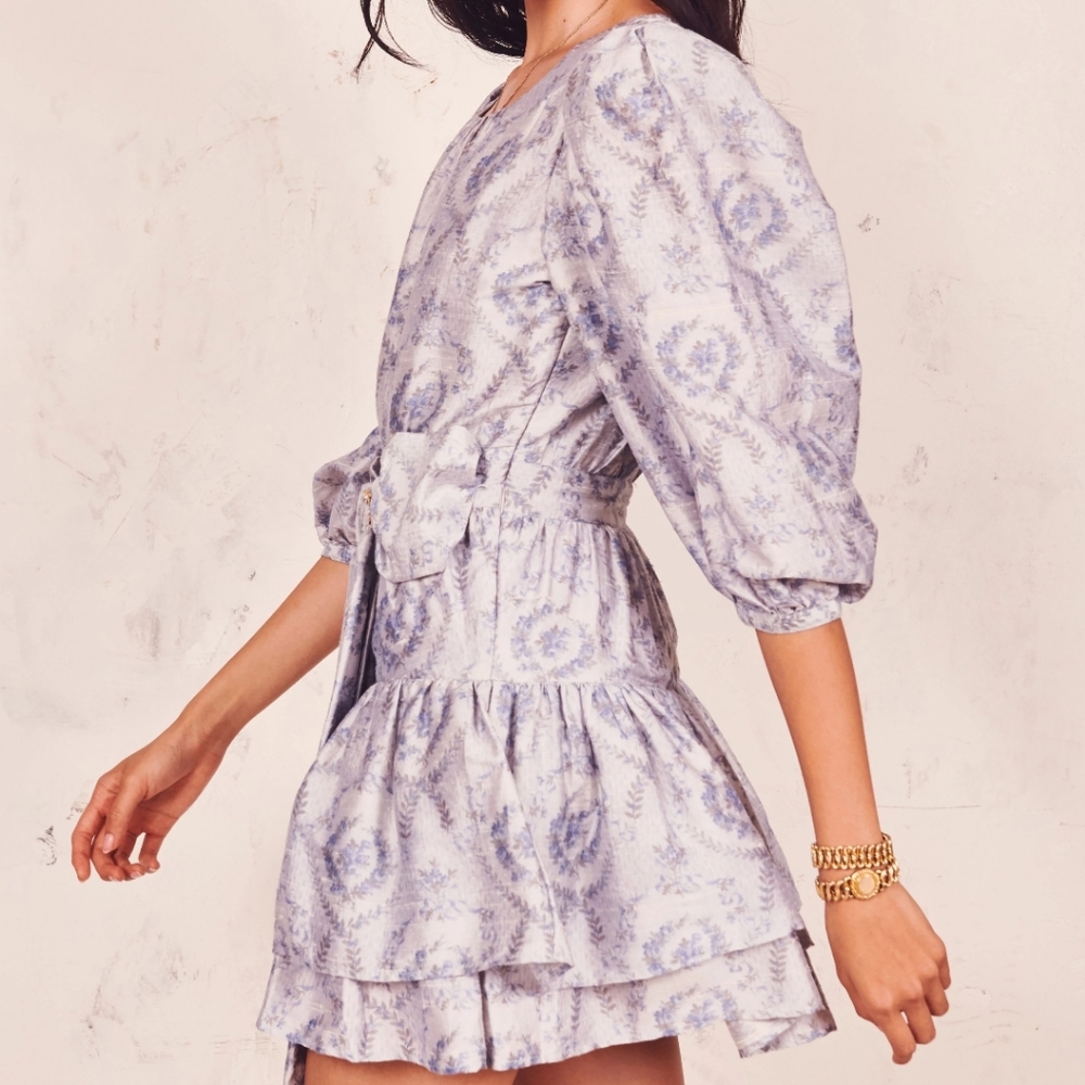 Loveshackfancy Bow Pearla Dress Blue Haze Revolve - Picture 8 of 8